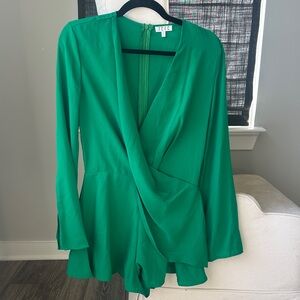 Kelly Green Shorts Romper